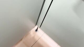 Jerking with the door open in public shower