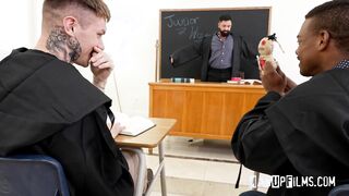 Horny Adrian Hart And Zak Bishop Having 3some Blowjob