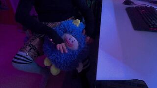 Femboy wanks off feeds spunk to bob the Plushie :trio