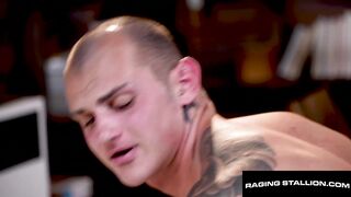 UNCONTROLLABLE STALLION - Bear Greg Dixxon Drills Tattooed Sebastian Bluu’s Phat Cakes Wet