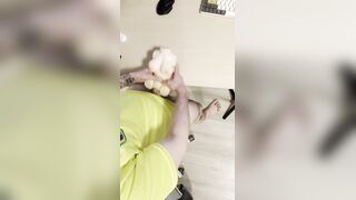 Uncircumcised BWC Frolicking with two playthings and spunking a plenty of - opening up the plaything firm