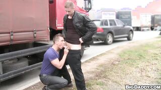 GAYWIRE - Saykov and Greg faced up at the van-stop for some one on one activity