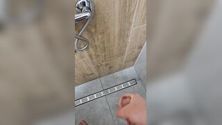 masturbating off in the douche with orgasm