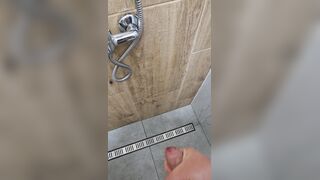 masturbating off in the douche with orgasm