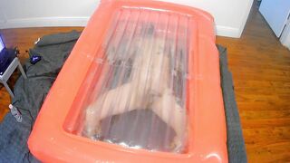 Pent up In A Inflatable Restrain bondage Couch