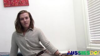 Solo Australian Leoroy Grips His Dick Tight And Strokes Hard