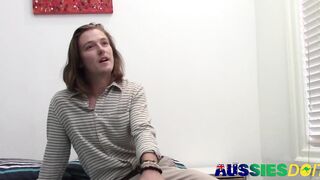 Solo Australian Leoroy Grips His Dick Tight And Strokes Hard