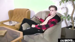 Czech Towheaded Dude stroking off