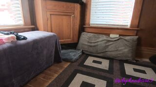 Daphne Dressing guest room taunt ebony panties and switch to a dark-hued miniskirt