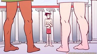 Hades takes 2 lollipops at once jizz flow on face