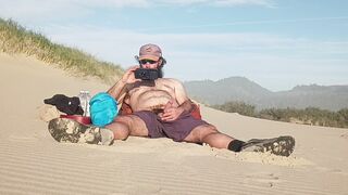 Observe me make content for my fresh Fansly page on the beach