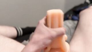 Having joy with fleshlight, spunk!