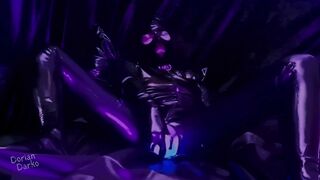 Glowporn - spandex, lights and GOOD-SIZED glowing playthings