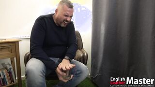 Father in denim farts on little people in jar PREVIEW