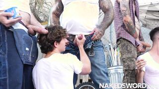 NAKEDSWORD Religious Eddie Patrick And Greyson Myles Submit To Four Guys Gangbang