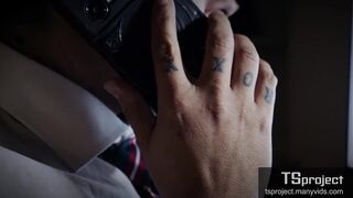 Papi orders office cockslut guy to stick a pen in his booty