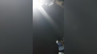 Ultra-cute boy flashing her caboose