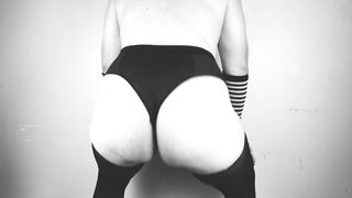 How my dance classes are going? Sissy dressed in punk clothes and dirty dancing her immense booty!