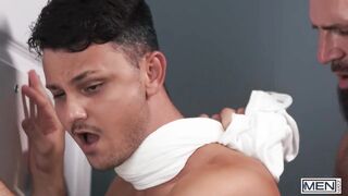 GUYS - Chuck Conrad Ambles In While Enzo Muller Drills Himself With A Fucktoy So He Takes Over