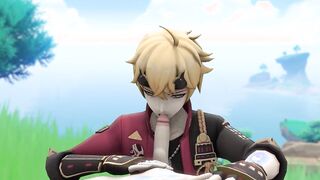 Thoma Fellatio - Genshin Influence Yaoi SFM Anime porn