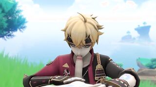 Thoma Fellatio - Genshin Influence Yaoi SFM Anime porn