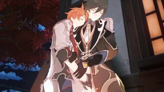 Zhongli Gets Fingerblasted By Tartaglia - Genshin Influence Yaoi Manga porn