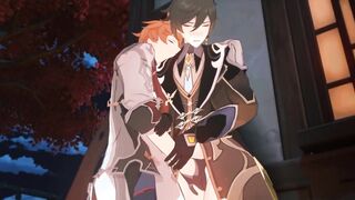 Zhongli Gets Fingerblasted By Tartaglia - Genshin Influence Yaoi Manga porn