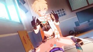 Aether x NPC - Genshin Influence Yaoi Anime porn r34
