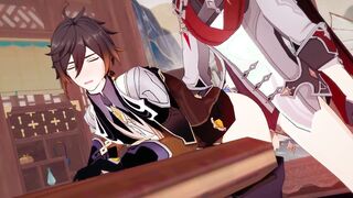 zhongli x tartaglia have buttfuck hump - Genshin Influence Yaoi