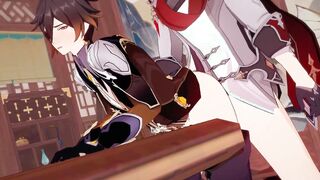 zhongli x tartaglia have buttfuck hump - Genshin Influence Yaoi