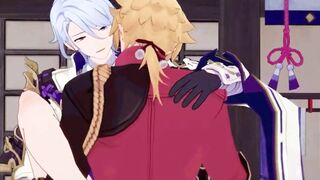 Thoma x Ayato Anal invasion Orgy - Genshin Influence Queer Yaoi Toon