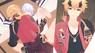 Ayato and Thoma Assfuck Orgy - Genshin Influence Yaoi Toon