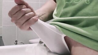 Jizm in sock-undies