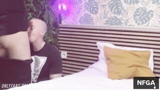 individual trainer with massive pipe pummels muscled college girl, he shoots a pile of jism on his face