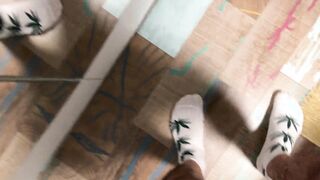 Homosexual Solo - Green Leaf Socks & Milky Cotton Fetish in Guest room