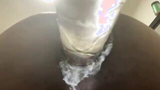 Early morning large fucktoy in masculine butt panty to the side