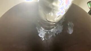 Early morning large fucktoy in masculine butt panty to the side