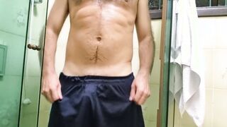 Furry perspiring after a rock-hard exercise