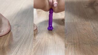 Deep assfuck fake penis rail