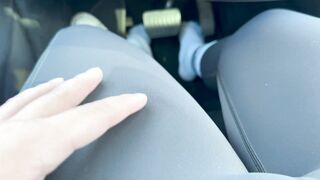 #020 Couldnt Make It Home - Femboy Jizzing in Lululemon Yoga Trousers Behind the Wheel