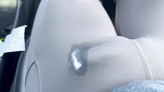 #020 Couldnt Make It Home - Femboy Jizzing in Lululemon Yoga Trousers Behind the Wheel