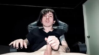 Goth Alternative Man Jerking Jizz