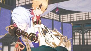 Ayato drizzles for Thoma - Genshin Influence Yaoi Cartoon