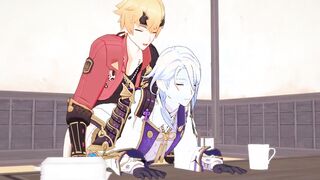 Thoma x Ayato - Genshin Influence Yaoi R34