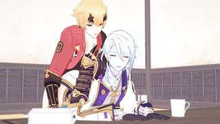 Thoma x Ayato - Genshin Influence Yaoi R34