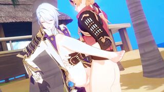 Thoma screws Ayato - Ass-fuck Yaoi Hook-up - Genshin Influence