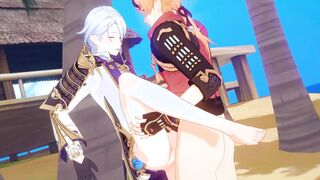 Thoma screws Ayato - Ass-fuck Yaoi Hook-up - Genshin Influence