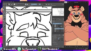 Commission  Dumb homo teddy gets his face plumbed!  SPEEDPAINT!