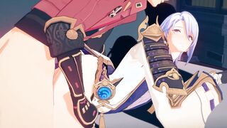 Thoma x Ayato - Genshin Influence Yaoi R34 Toon