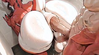 Fur covered queer studs with thick donks in gonzo ass fucking. THREE DIMENSIONAL homo manga porn cartoon.